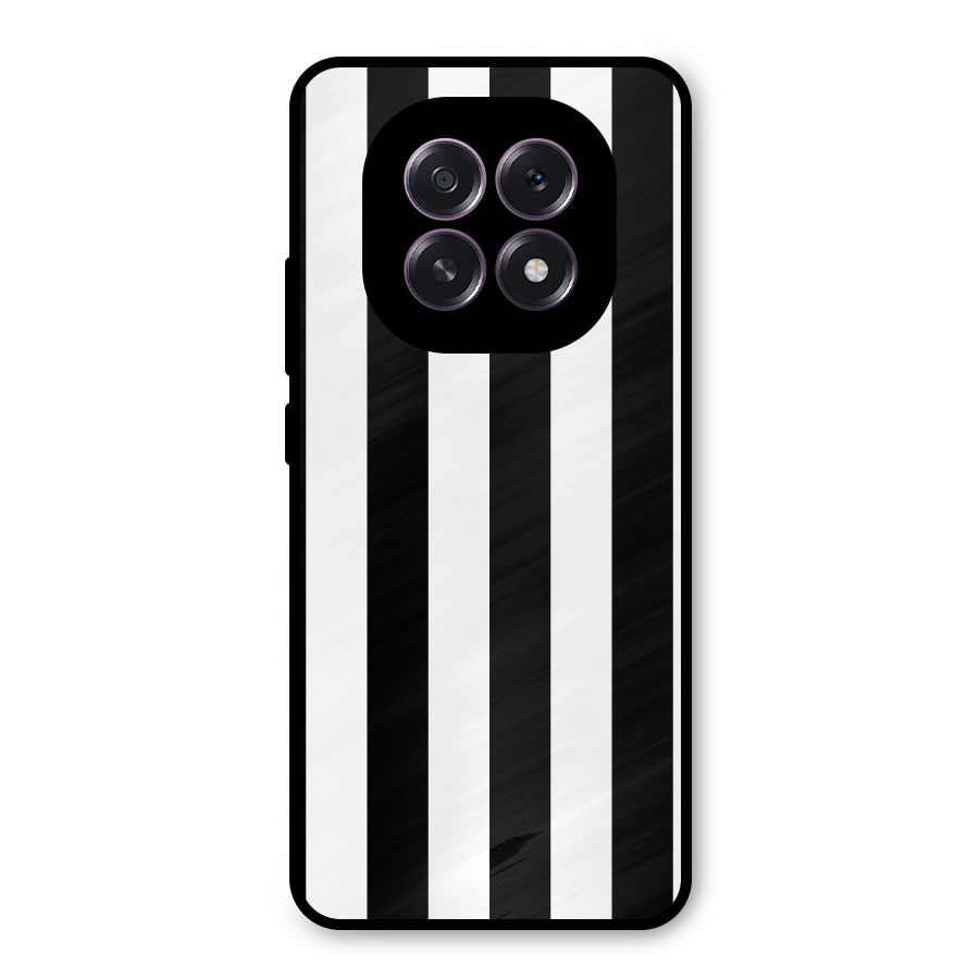 Lavish Black Stripes Metal Back Case for Oppo F29
