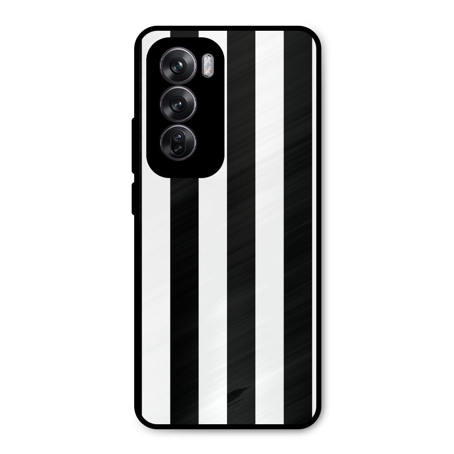 Lavish Black Stripes Metal Back Case for Oppo Reno12 Pro