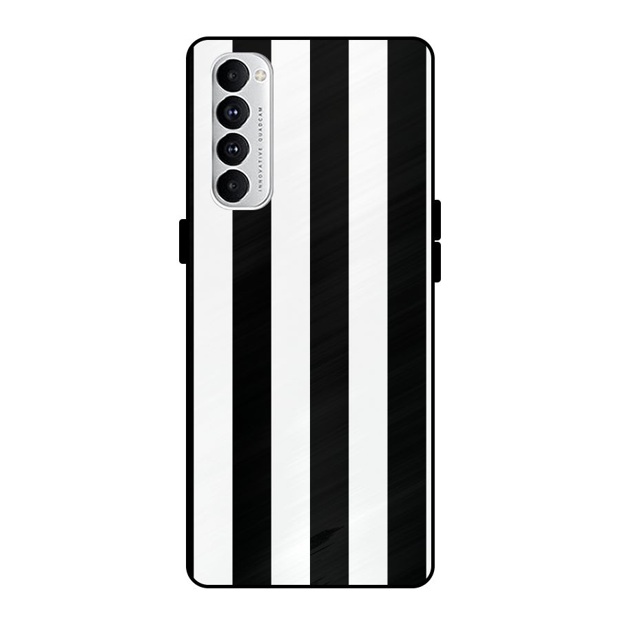 Lavish Black Stripes Metal Back Case for Oppo Reno4 Pro
