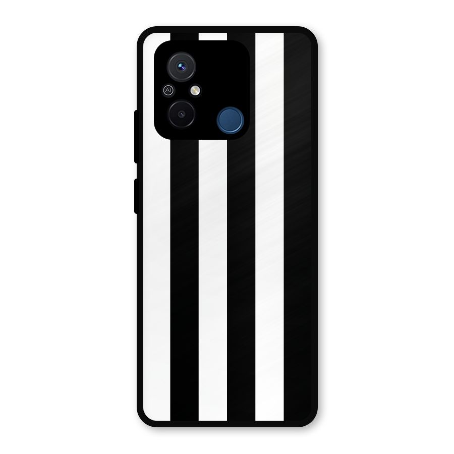 Lavish Black Stripes Metal Back Case for Poco C55