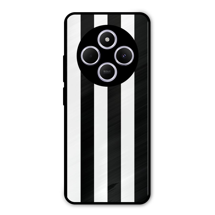 Lavish Black Stripes Metal Back Case for Poco C75 5G