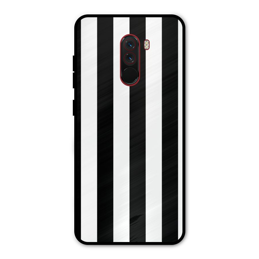 Lavish Black Stripes Metal Back Case for Poco F1