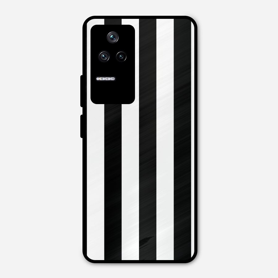 Lavish Black Stripes Metal Back Case for Poco F4 5G