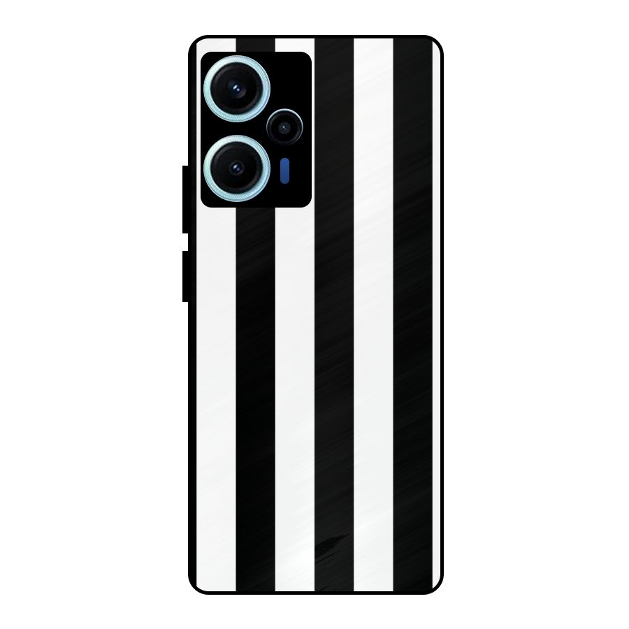 Lavish Black Stripes Metal Back Case for Poco F5