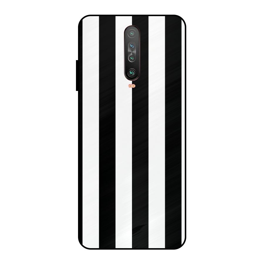 Lavish Black Stripes Metal Back Case for Poco X2