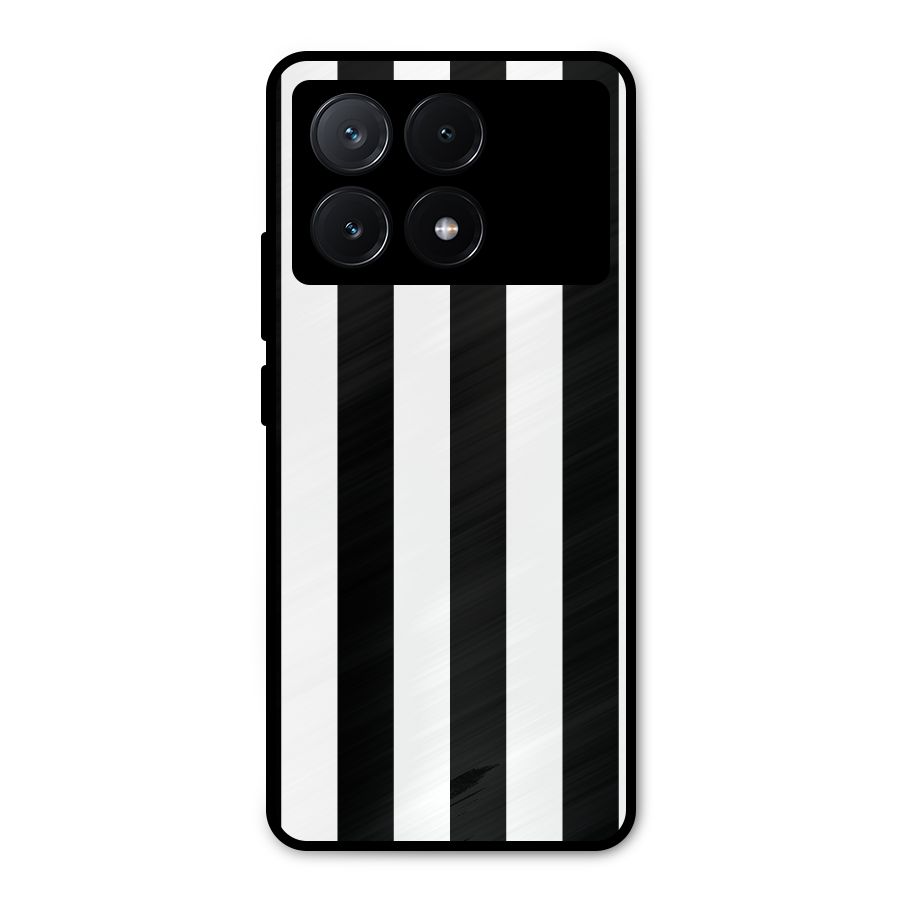 Lavish Black Stripes Metal Back Case for Poco X6 Pro