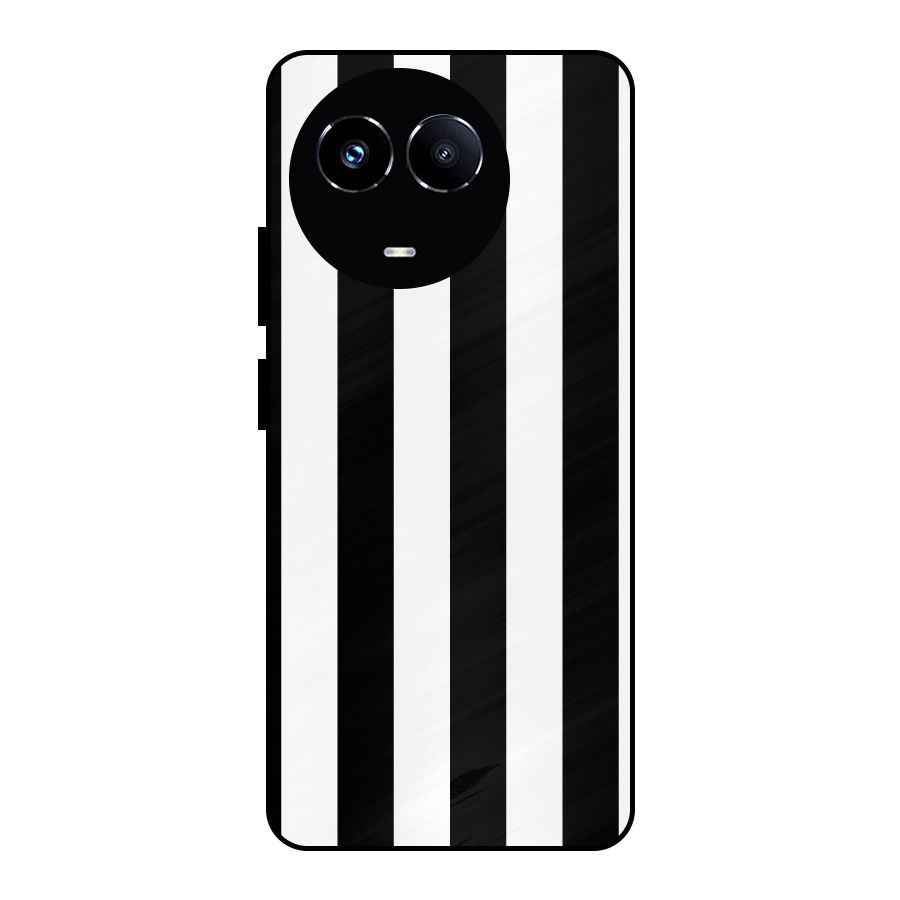 Lavish Black Stripes Metal Back Case for Realme 11X