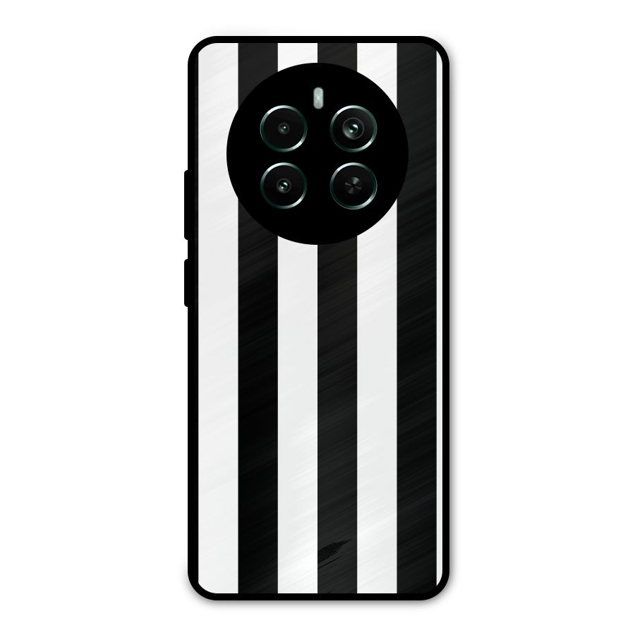 Lavish Black Stripes Metal Back Case for Realme 12 Pro Plus