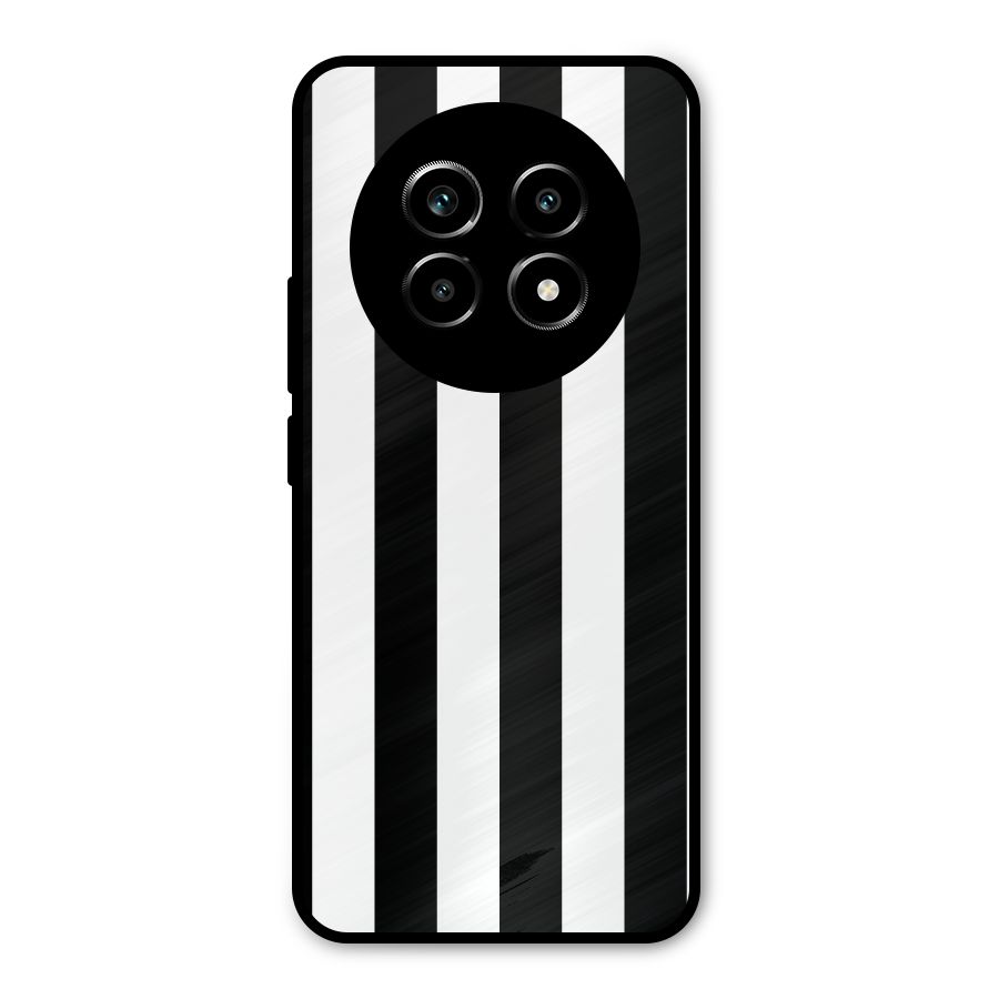 Lavish Black Stripes Metal Back Case for Realme 14 Pro Lite