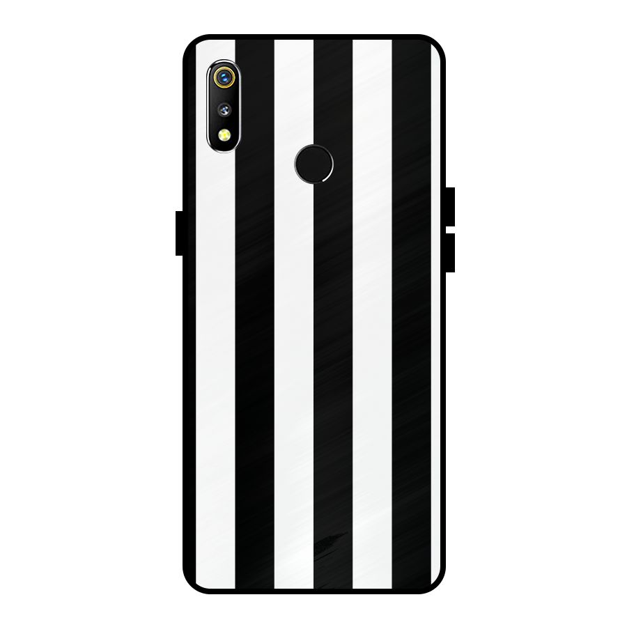 Lavish Black Stripes Metal Back Case for Realme 3i