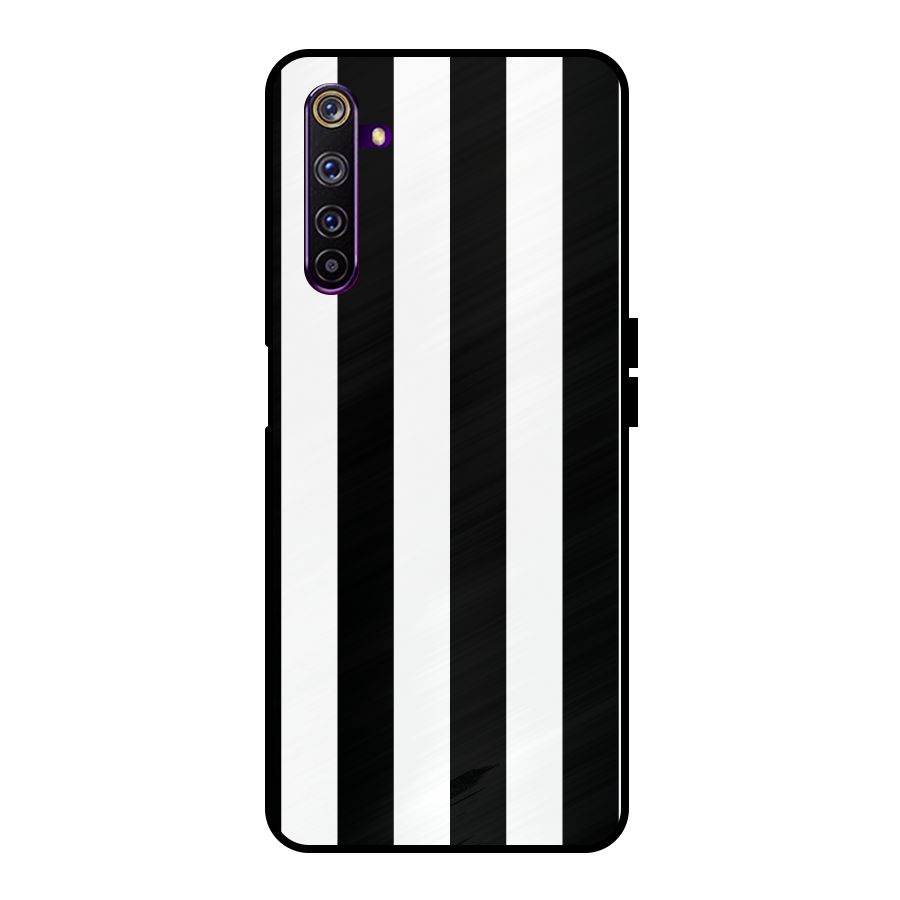 Lavish Black Stripes Metal Back Case for Realme 6 Pro