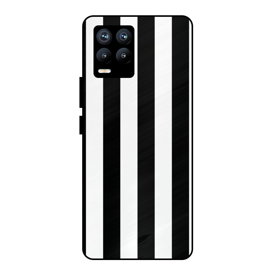 Lavish Black Stripes Metal Back Case for Realme 8 Pro