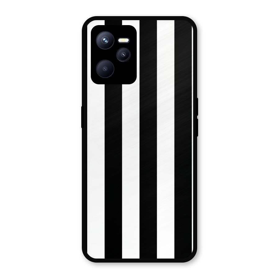 Lavish Black Stripes Metal Back Case for Realme C35