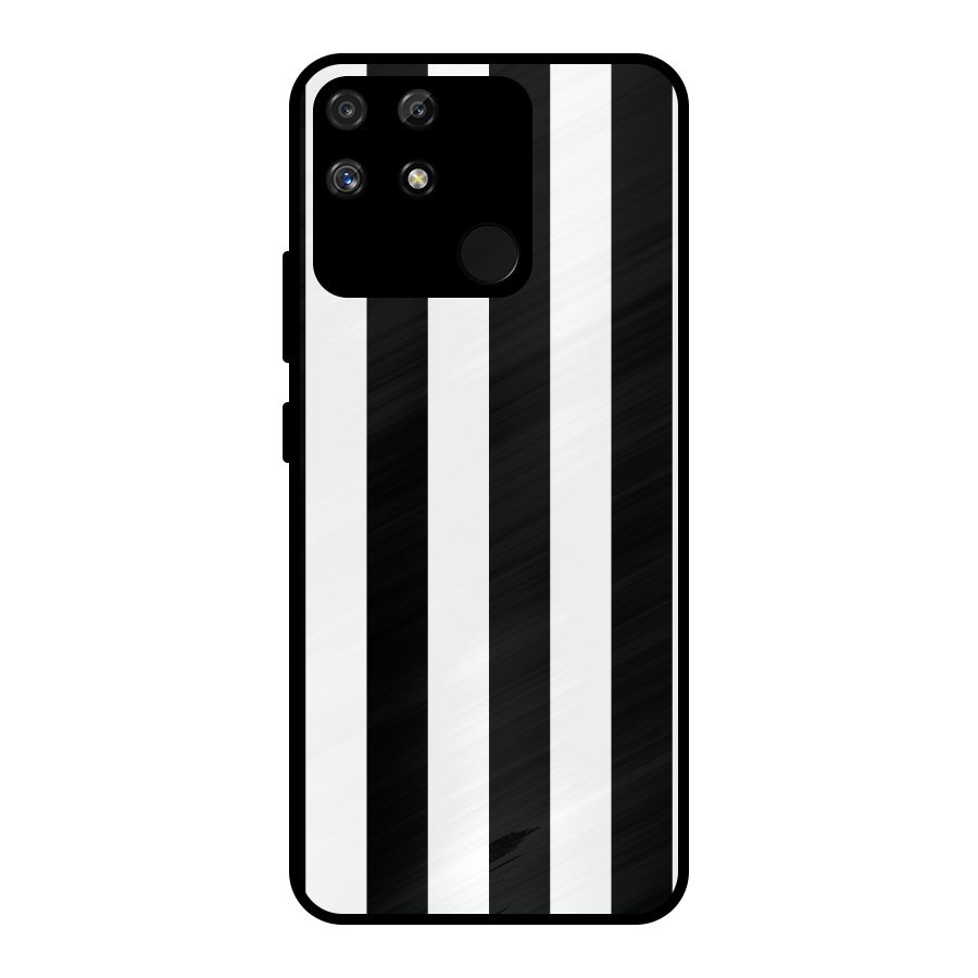 Lavish Black Stripes Metal Back Case for Realme Narzo 50A