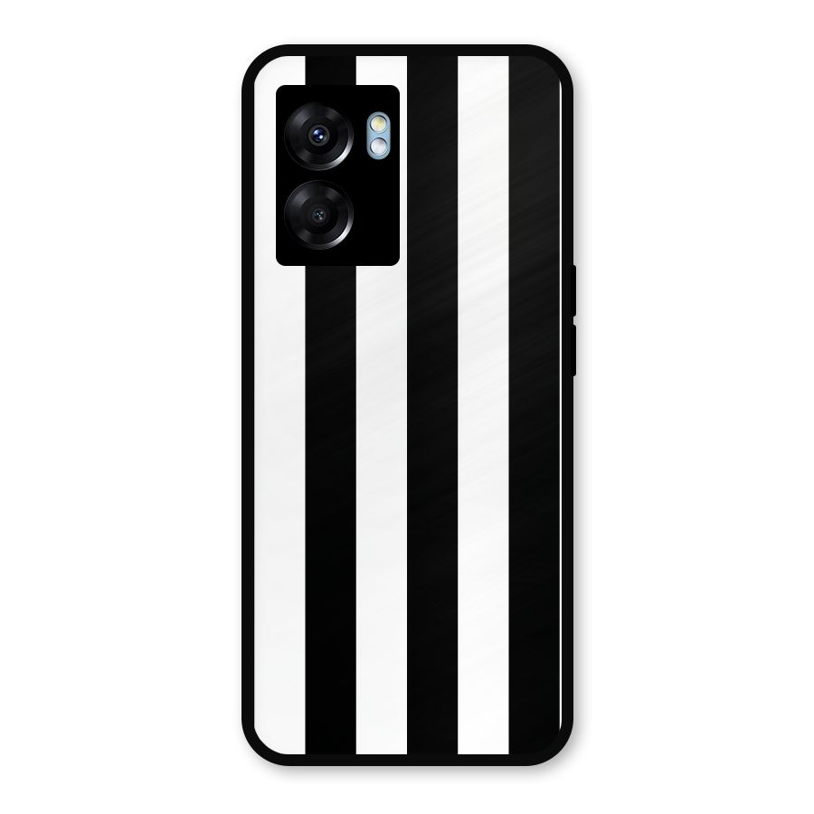 Lavish Black Stripes Metal Back Case for Realme Narzo 50 5G