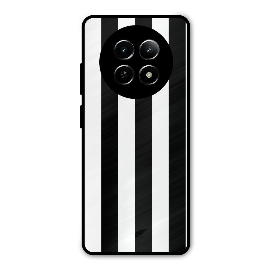 Lavish Black Stripes Metal Back Case for Realme Narzo 70x 5G