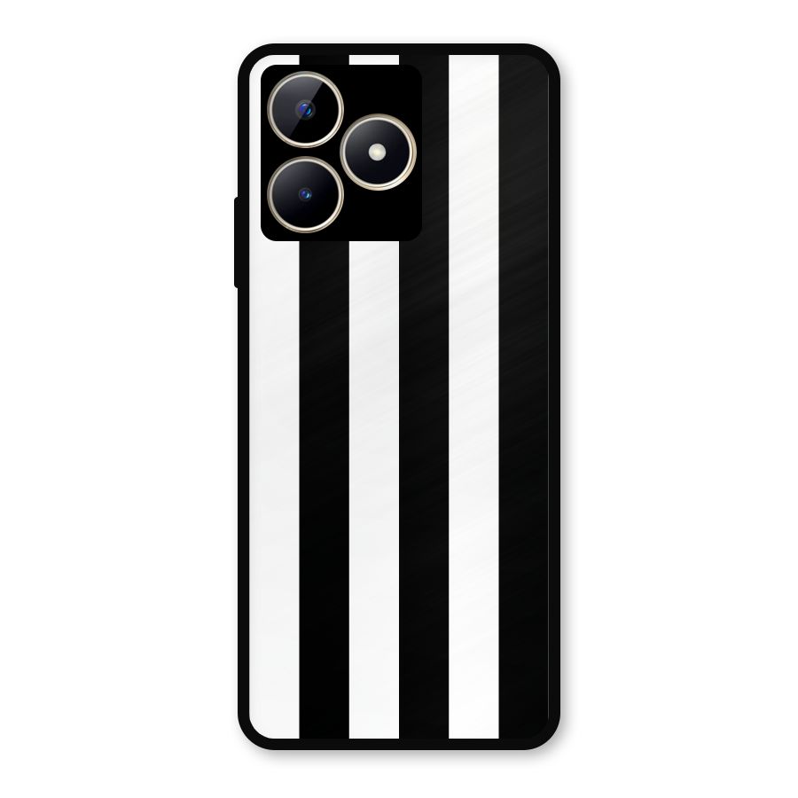 Lavish Black Stripes Metal Back Case for Realme Narzo N53