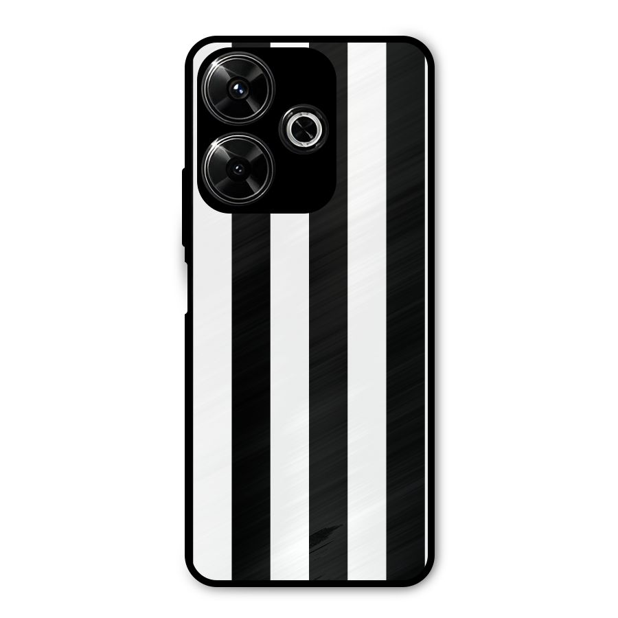 Lavish Black Stripes Metal Back Case for Redmi 13 5G