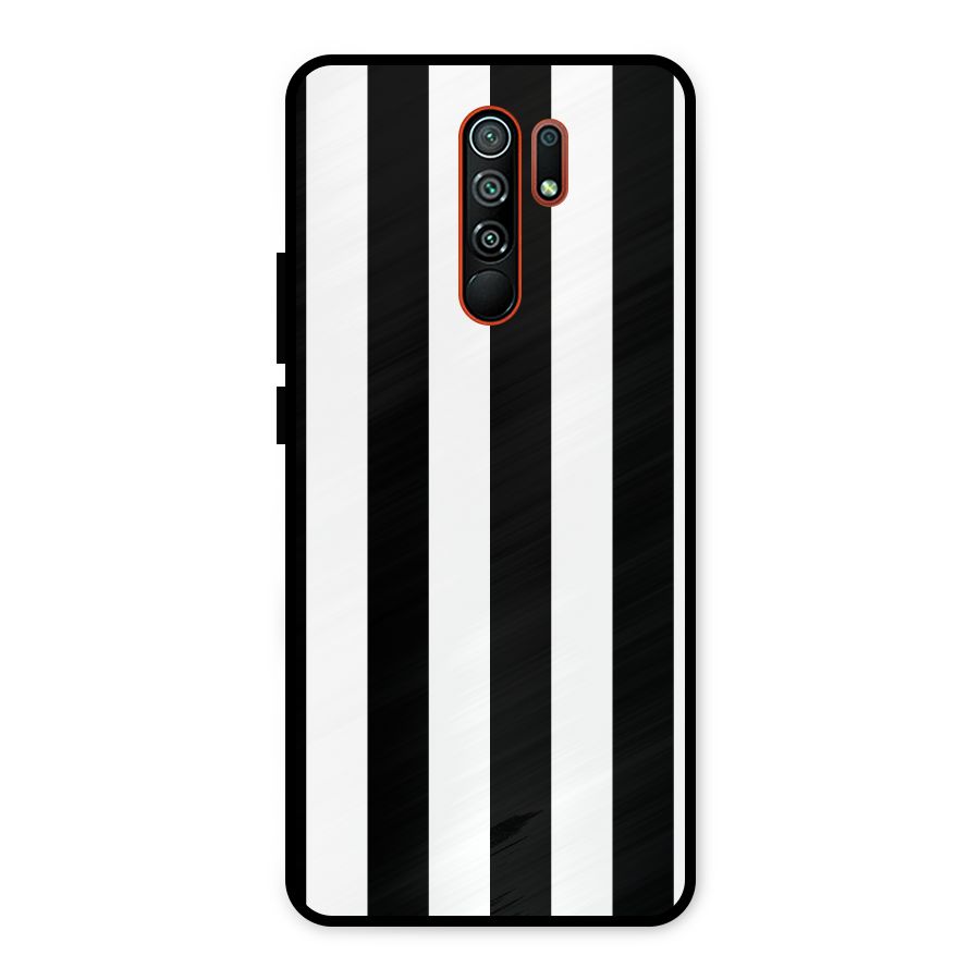 Lavish Black Stripes Metal Back Case for Redmi 9 Prime