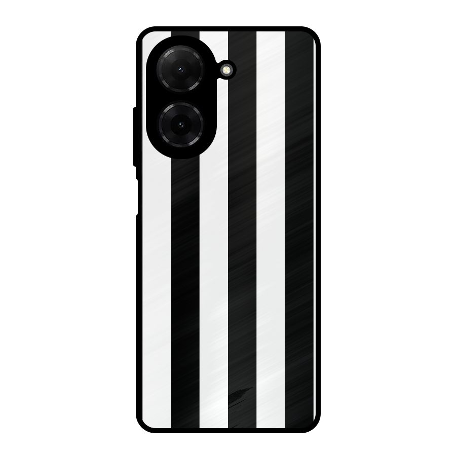 Lavish Black Stripes Metal Back Case for Redmi A5 4G