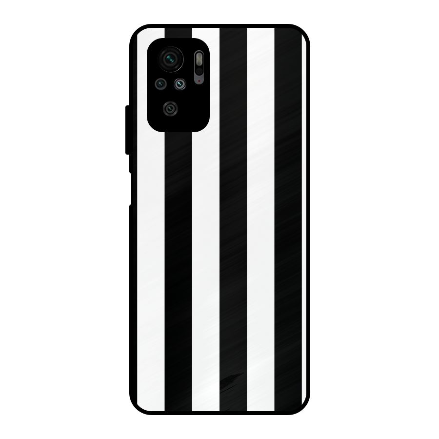 Lavish Black Stripes Metal Back Case for Redmi Note 10S