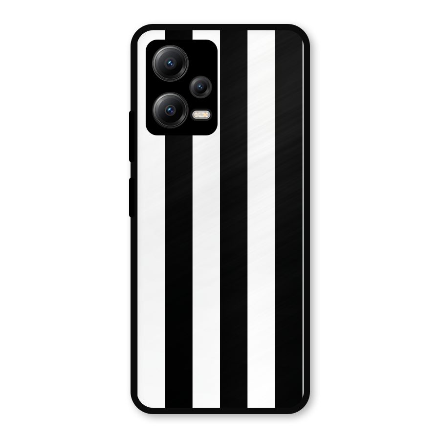 Lavish Black Stripes Metal Back Case for Redmi Note 12 5G