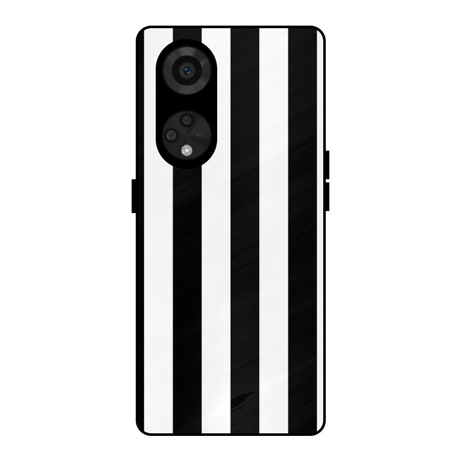 Lavish Black Stripes Metal Back Case for Reno8 T 5G
