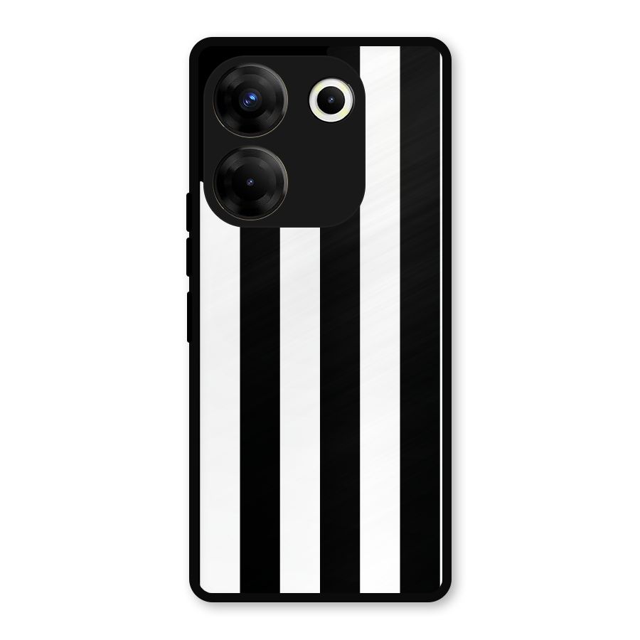 Lavish Black Stripes Metal Back Case for Tecno Camon 20 Pro