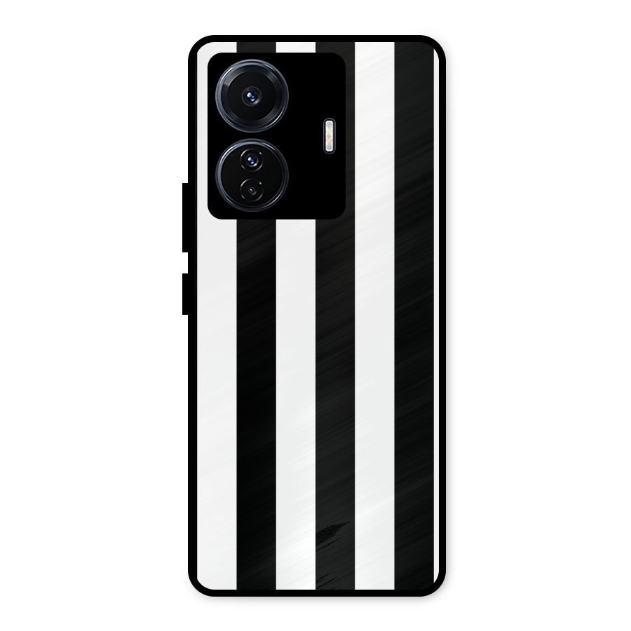 Lavish Black Stripes Metal Back Case for Vivo T1 Pro