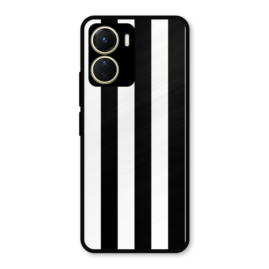 Lavish Black Stripes Metal Back Case for Vivo T2x