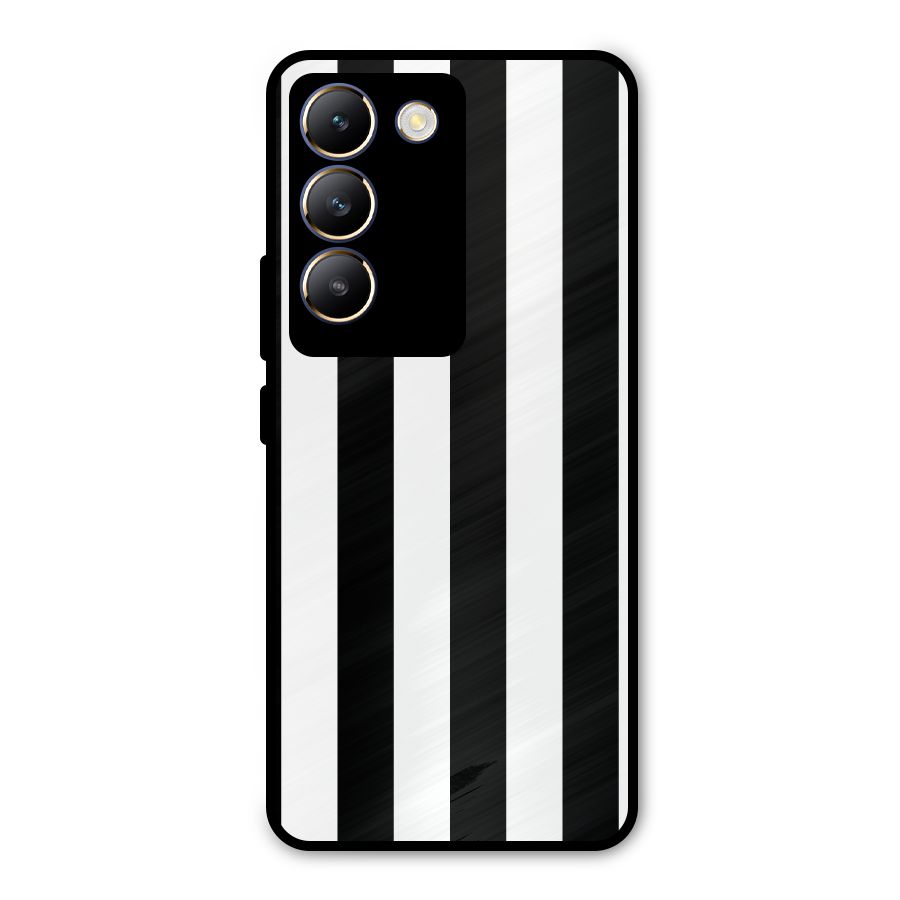 Lavish Black Stripes Metal Back Case for Vivo T3 5G