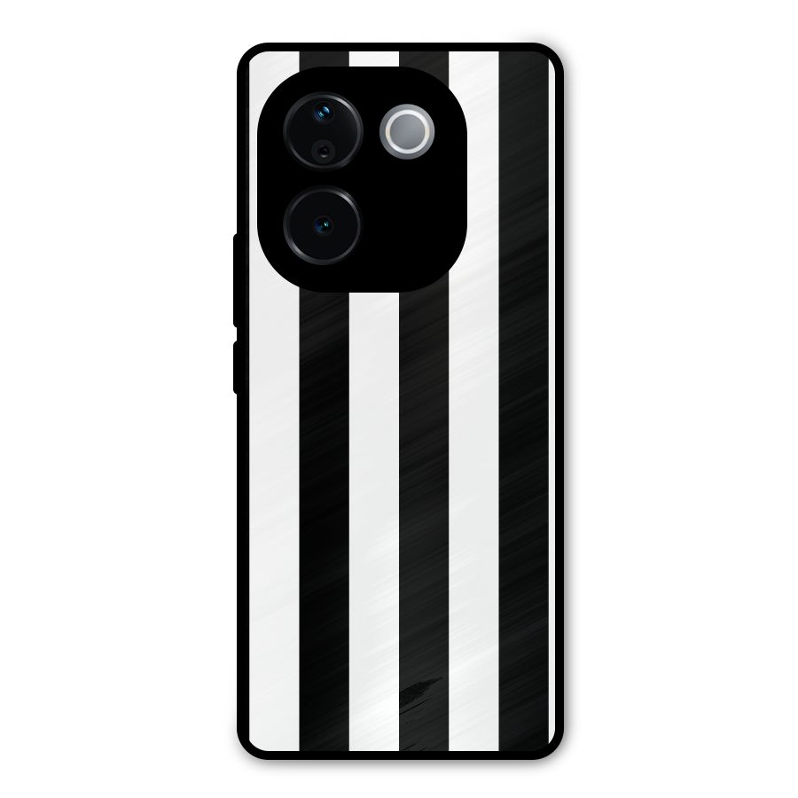 Lavish Black Stripes Metal Back Case for Vivo T3 Pro