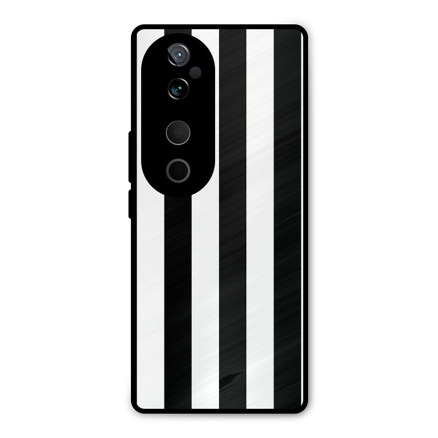 Lavish Black Stripes Metal Back Case for Vivo T3 Ultra