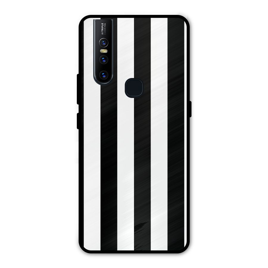 Lavish Black Stripes Metal Back Case for Vivo V15