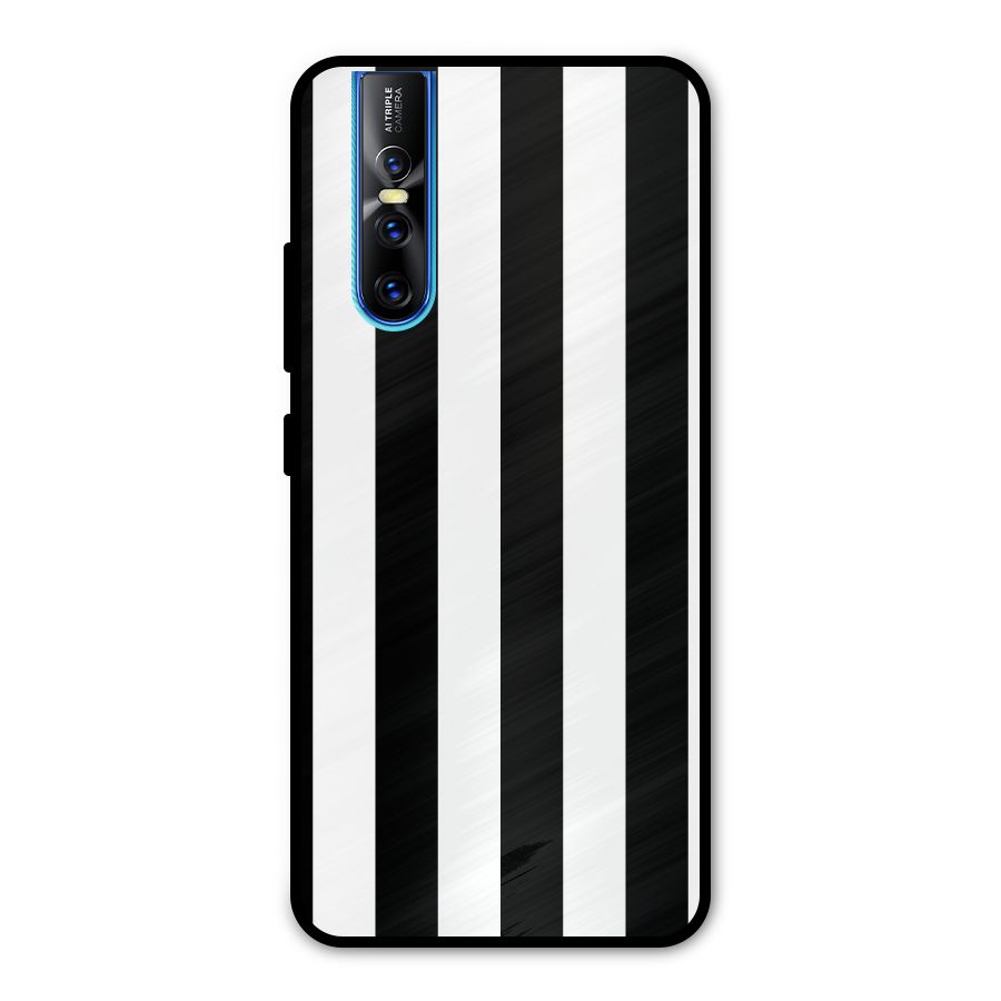 Lavish Black Stripes Metal Back Case for Vivo V15 Pro