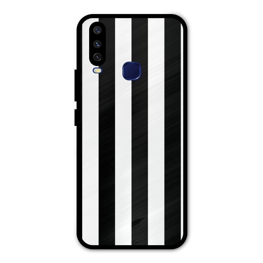 Lavish Black Stripes Metal Back Case for Vivo V17