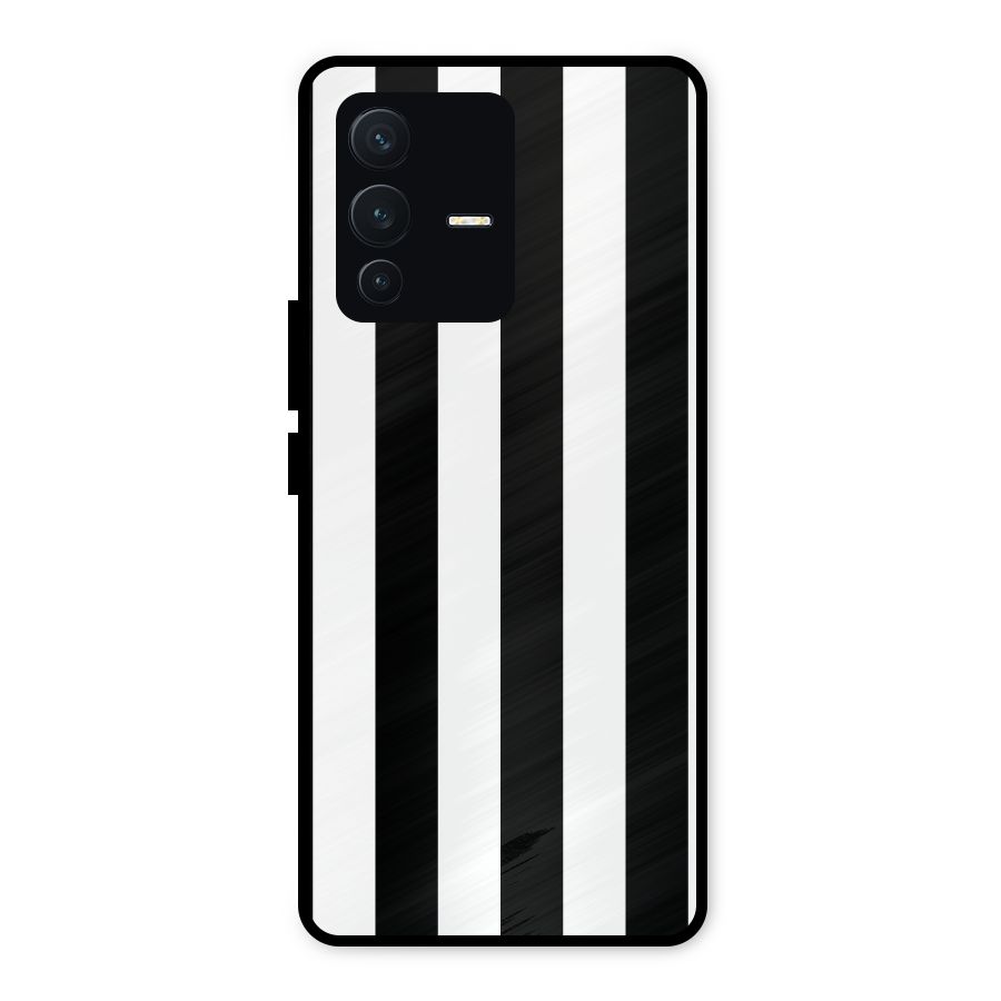 Lavish Black Stripes Metal Back Case for Vivo V23 5G