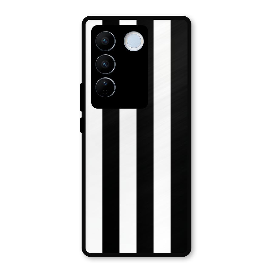 Lavish Black Stripes Metal Back Case for Vivo V27