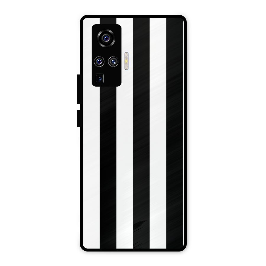 Lavish Black Stripes Metal Back Case for Vivo X50 Pro