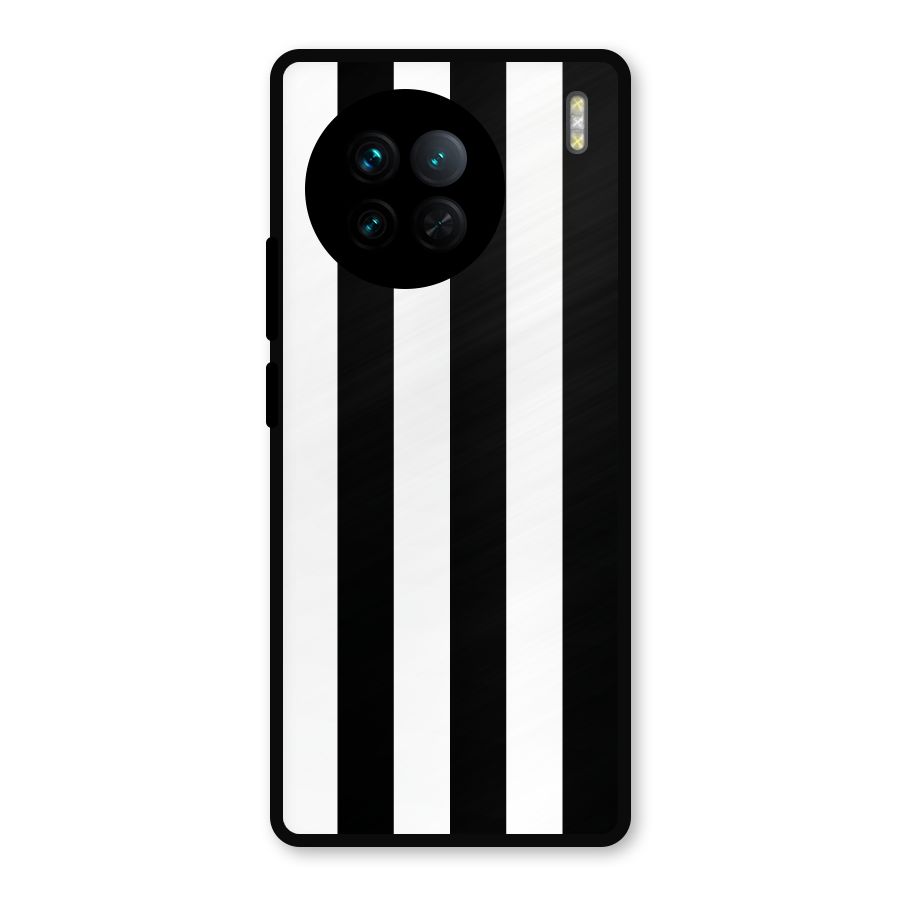 Lavish Black Stripes Metal Back Case for Vivo X90