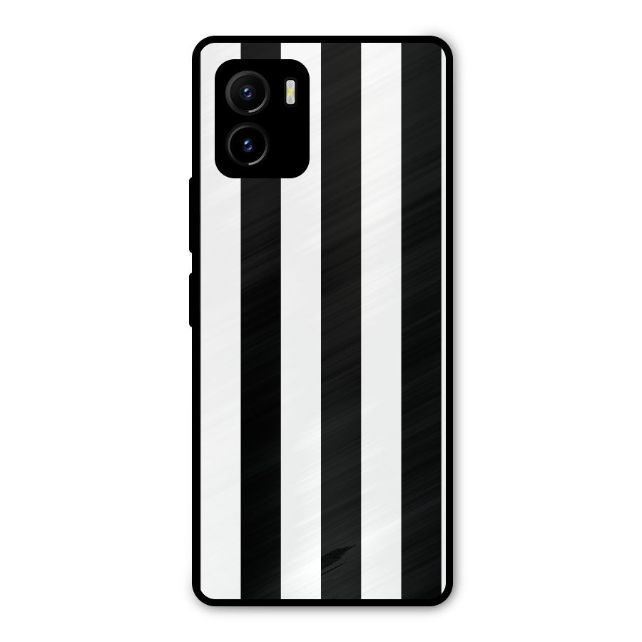 Lavish Black Stripes Metal Back Case for Vivo Y15s