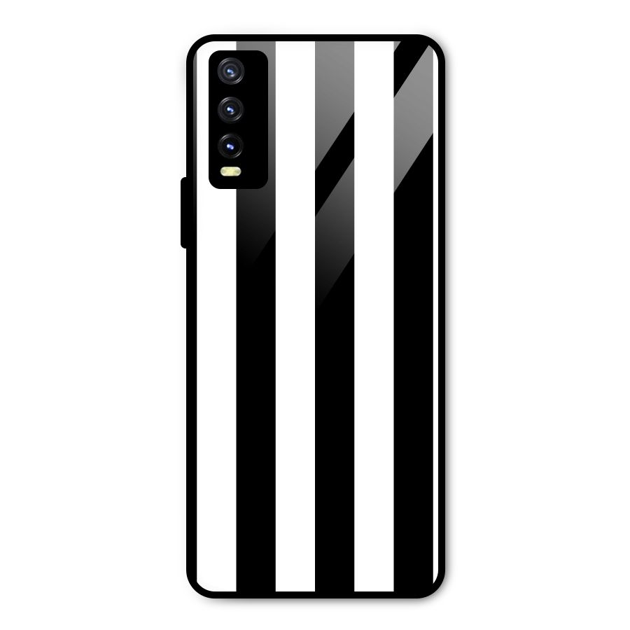 Lavish Black Stripes Metal Back Case for Vivo Y20