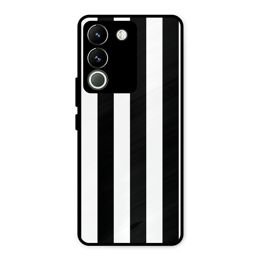 Lavish Black Stripes Metal Back Case for Vivo Y200
