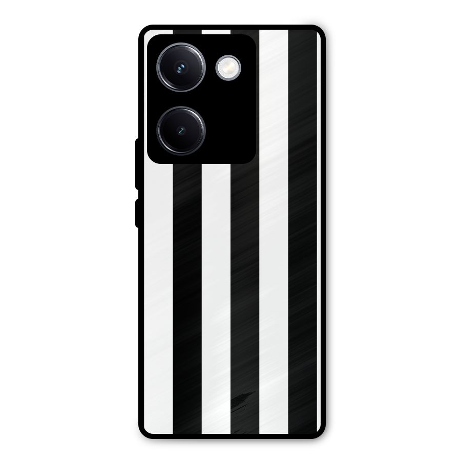 Lavish Black Stripes Metal Back Case for Vivo Y300 Plus