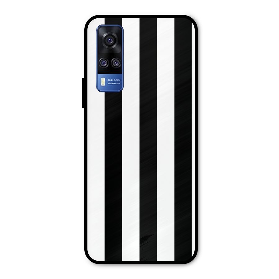 Lavish Black Stripes Metal Back Case for Vivo Y31