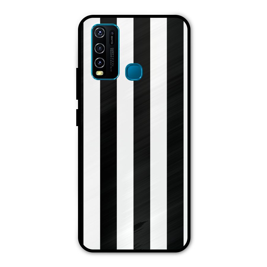 Lavish Black Stripes Metal Back Case for Vivo Y50
