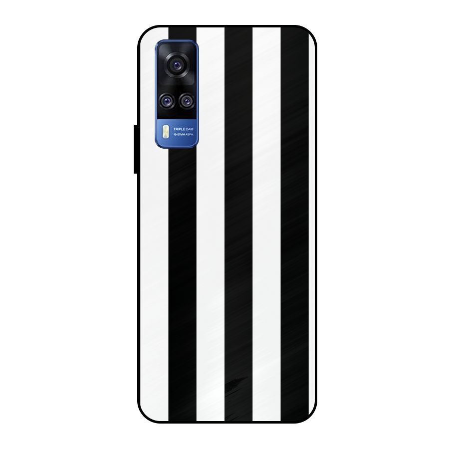 Lavish Black Stripes Metal Back Case for Vivo Y51