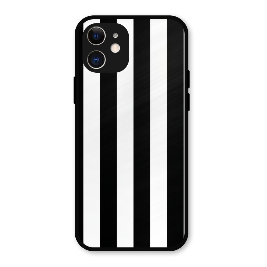 Lavish Black Stripes Metal Back Case for iPhone 12