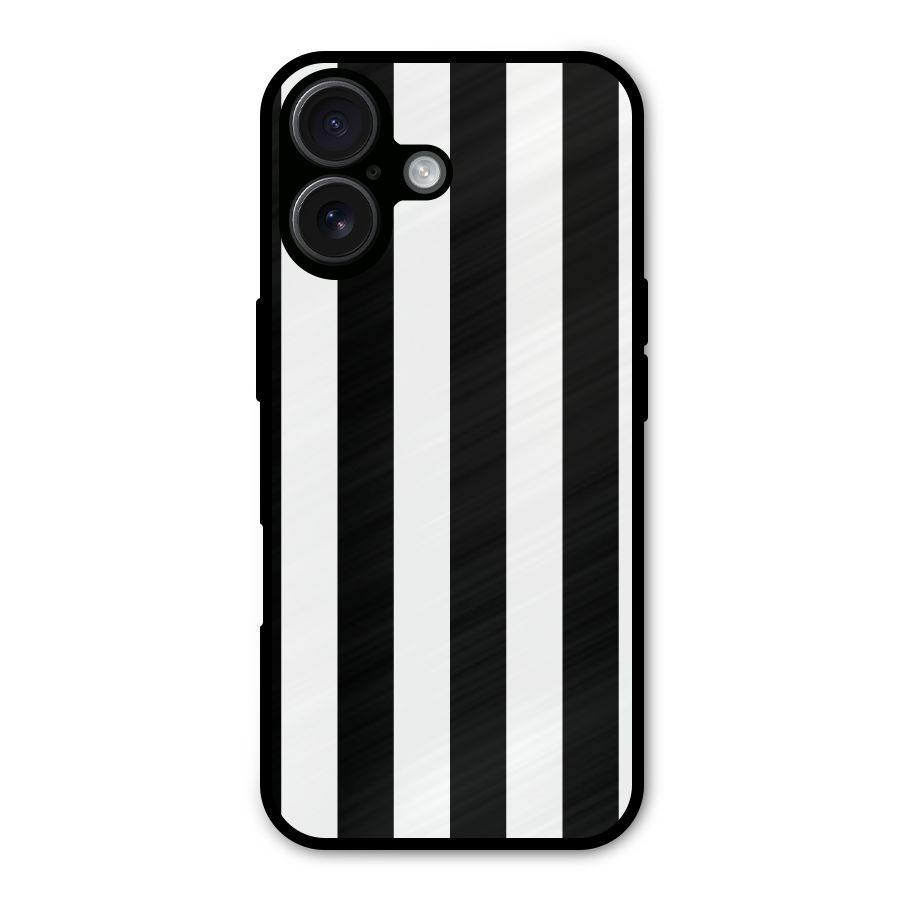 Lavish Black Stripes Metal Back Case for iPhone 16