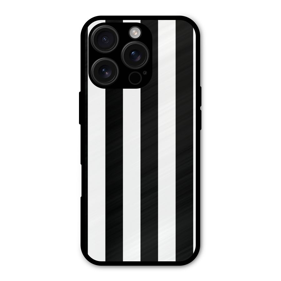 Lavish Black Stripes Metal Back Case for iPhone 16 Pro